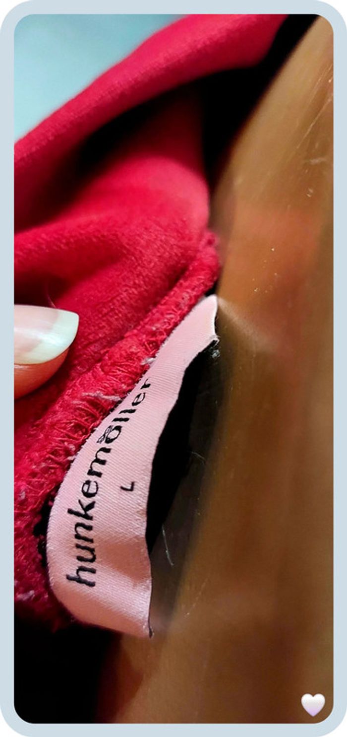 pantalon rouge cœur hunkemoller taille L - photo numéro 4