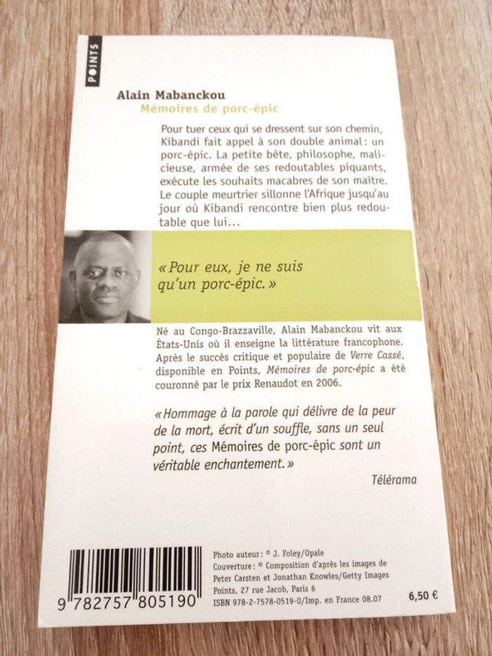 Alain Mabanckou 🪅 Mémoires de porc-épic - photo numéro 2