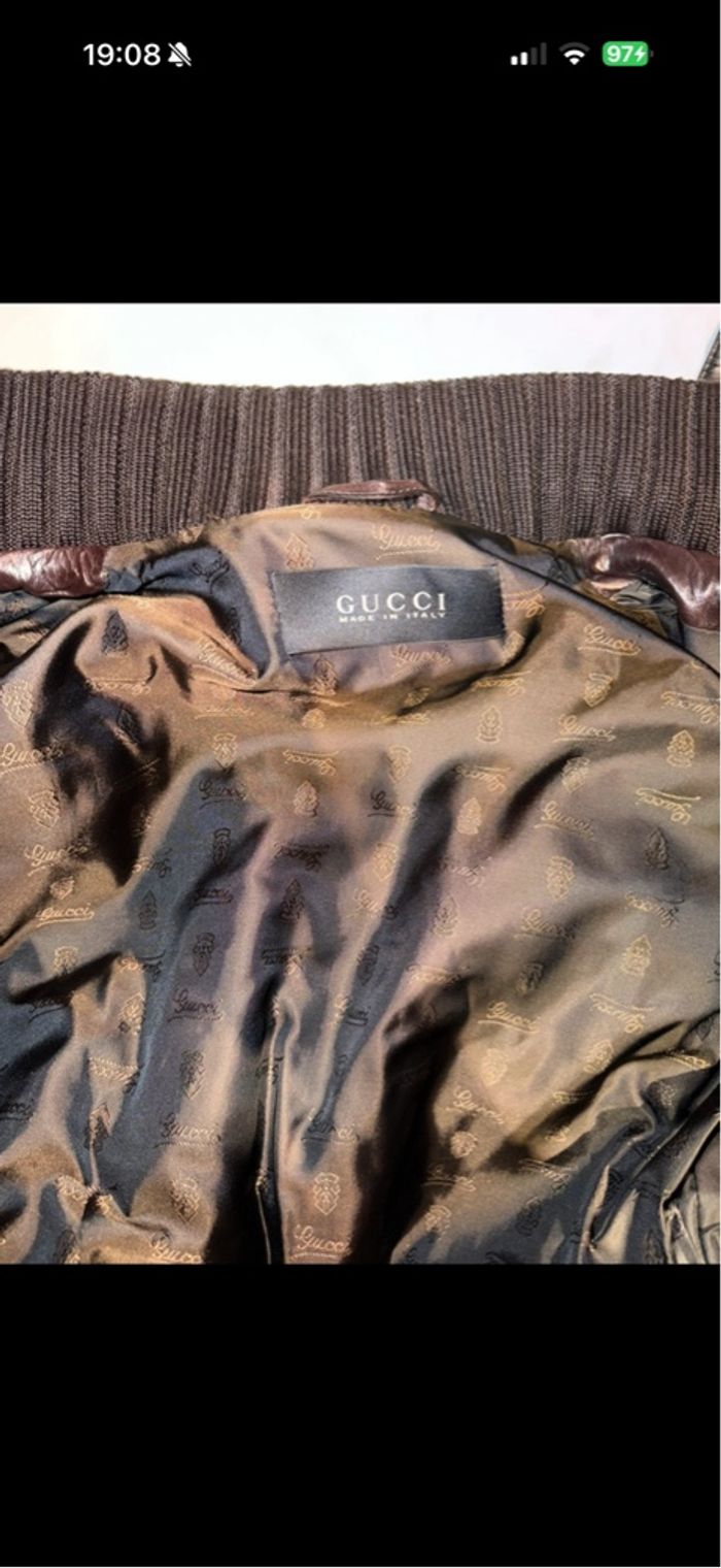 Gucci Leather Aviator Bomber Jacket – Made in Italy – Taille 48 - photo numéro 3