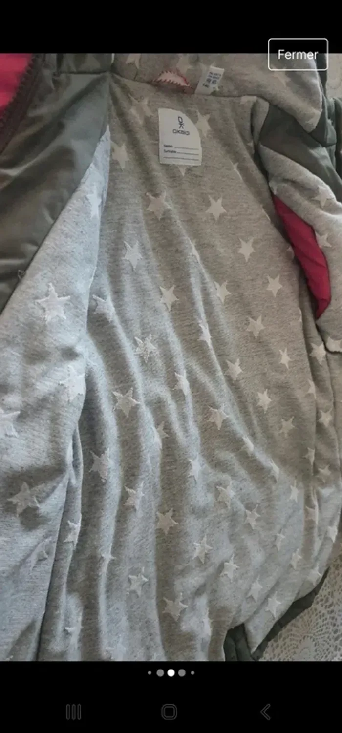 Manteau doubler chaud et imperméable 10 ans fille - photo numéro 3