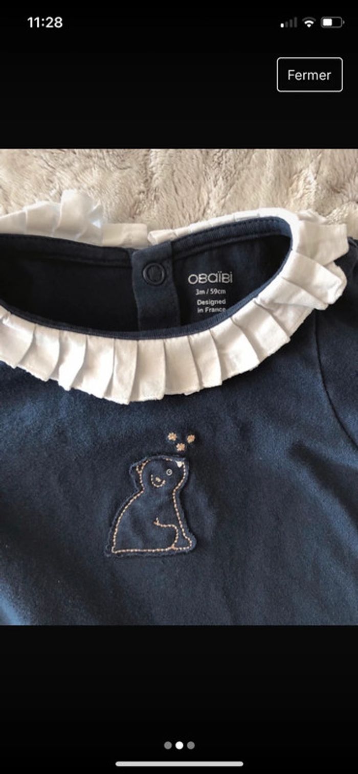 Tee shirt obaïbi bébé fille 3 mois - photo numéro 2