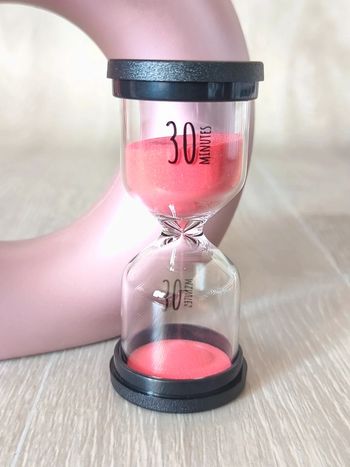 Gros sablier en verre 30 min rouge