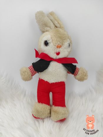 Peluche Lapin beige rouge vichy Windel
