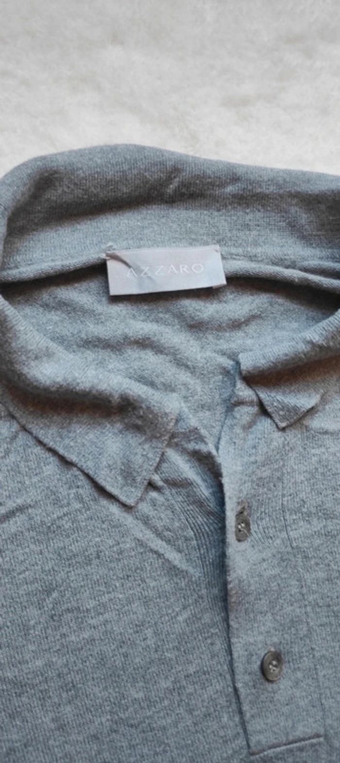 Polo Azzaro manches longues gris XXL - photo numéro 4