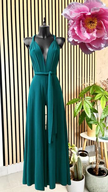 Combi bleu canard vert dos nu positions multiples