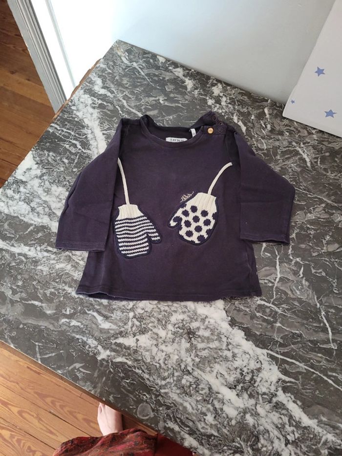 T-shirt ML IKKS t. 6 mois