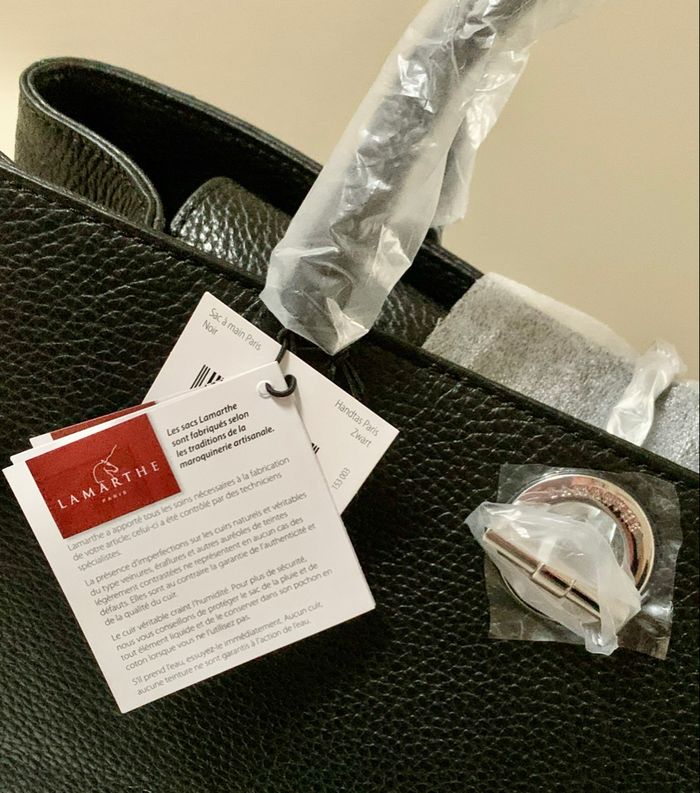 Sac à main noir en cuir neuf Lamarthe - photo numéro 4