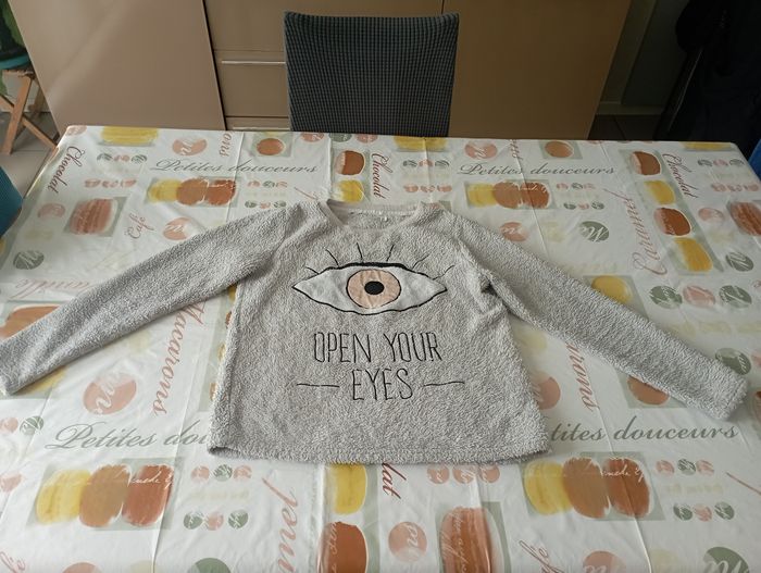 Haut de pijama hiver épais gris Gémo 14 ans 2€