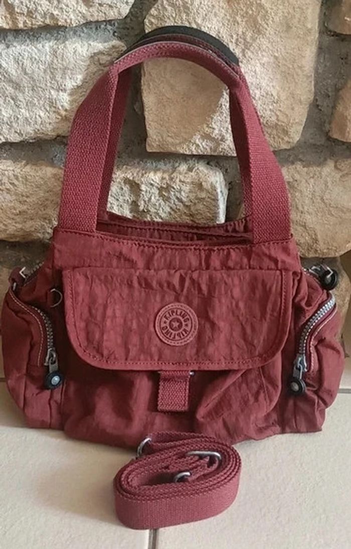 Sac à bandoulière Kipling Bordeaux Multipoches - photo numéro 3