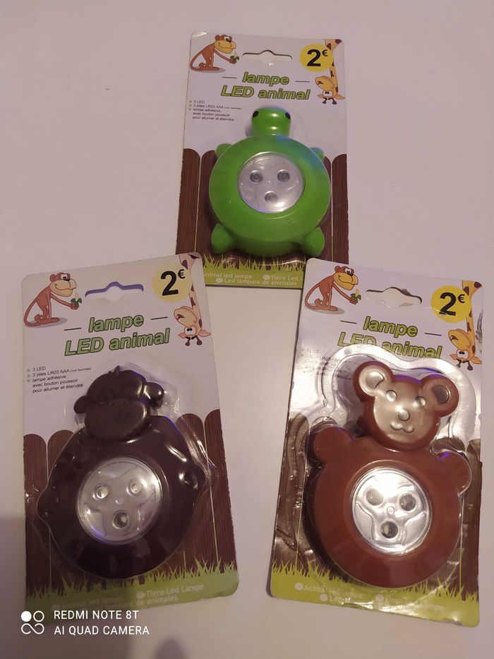 3 lampes animaux neuve