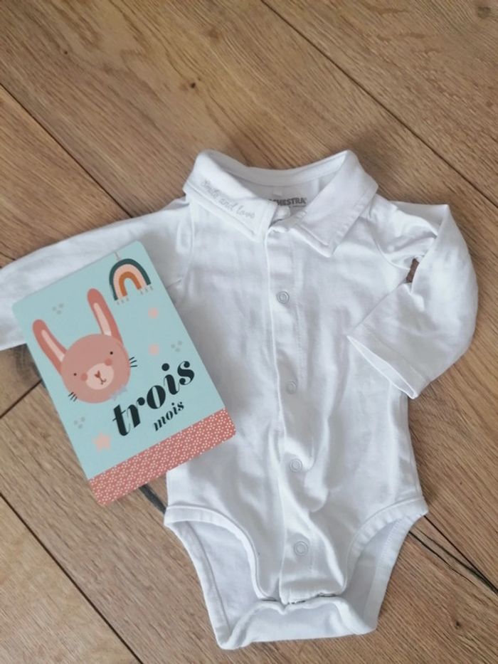 Body col blanc 3 mois