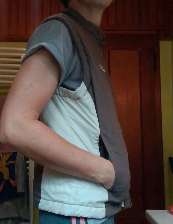 Veste sans manches femme brune et beige Geologic - photo numéro 4