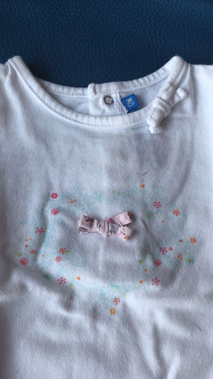 Bout chou t shirt blanc 12 mois - photo numéro 2