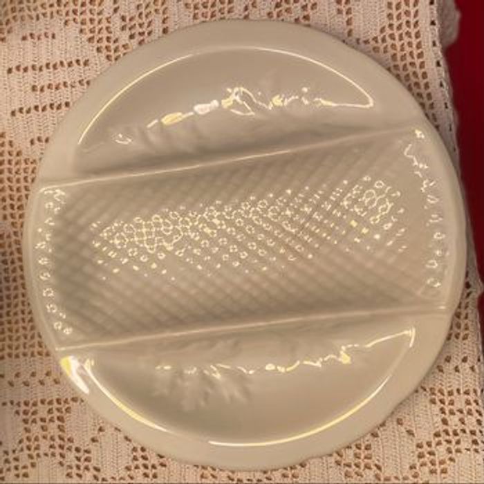 Lot 3, composé de 6 assiettes à fondue - céramique blanche, état excellent - photo numéro 5