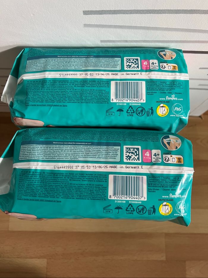 Couche Pampers Baby-dry taille 4 9-14kg 43 couches Neuf - photo numéro 6