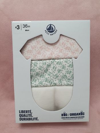 Lot de 3 bodies 36mois MC Petit Bateau