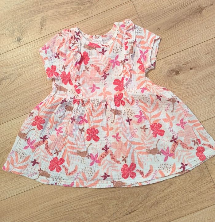 Robe fleurie en gaze de coton Petit Béguin - Taille 18 mois 86cm