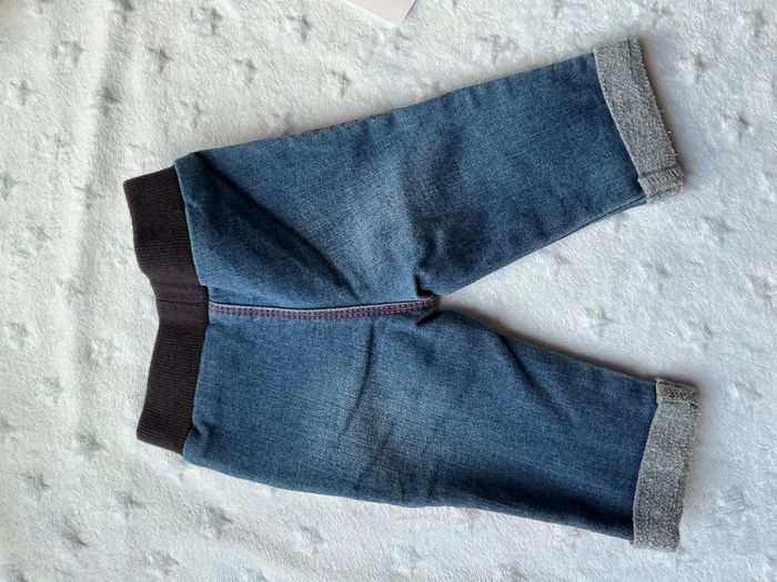 jean bleu bandes rouge taille élastique 3 mois absorba - photo numéro 8