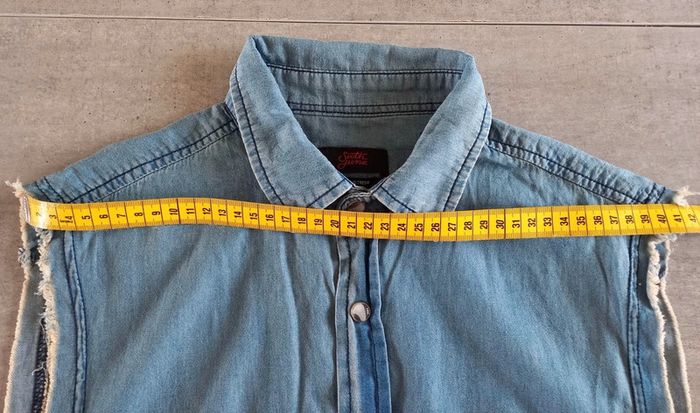 chemise jean sans manches - S - photo numéro 7