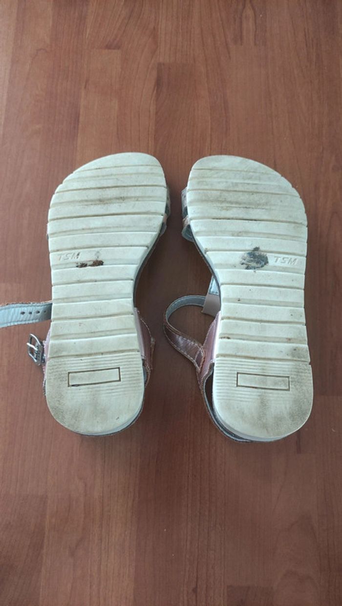 Nu-pieds rose semelle cuir pointure 34 - photo numéro 9
