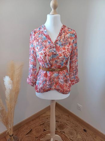 Blouse transparente à motifs Cache Cache taille M 38