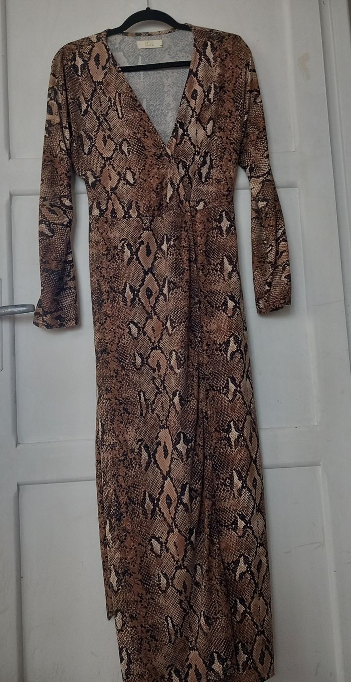 Robe manches longue léopard maron taille 36/38 - photo numéro 2