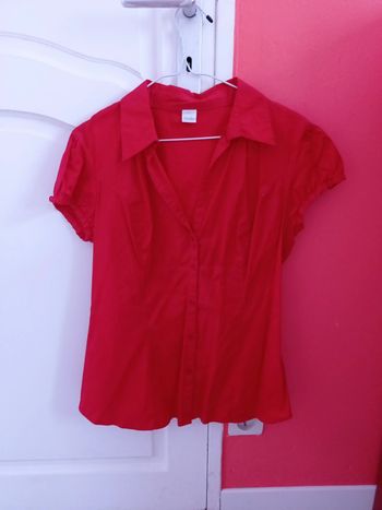 Chemisier rouge manches courte Camaïeu taille 40
