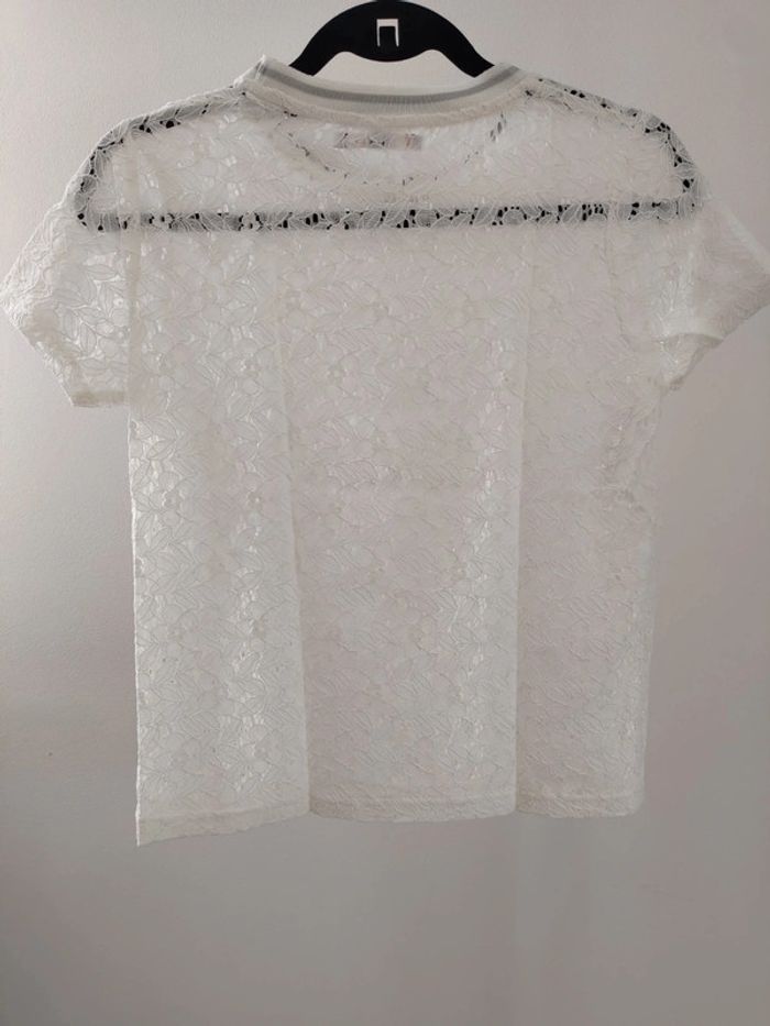 House t-shirt dentelle blanc M - photo numéro 4