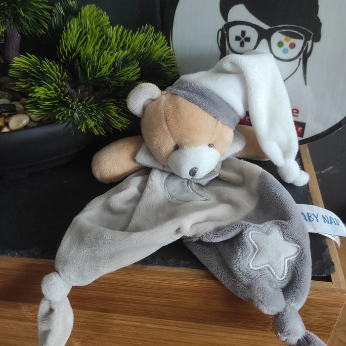 Ours Marron Gris Beige Baby Nat' Luminescent Étoile Lune Bonnet Bn0138 #geektradedoudou