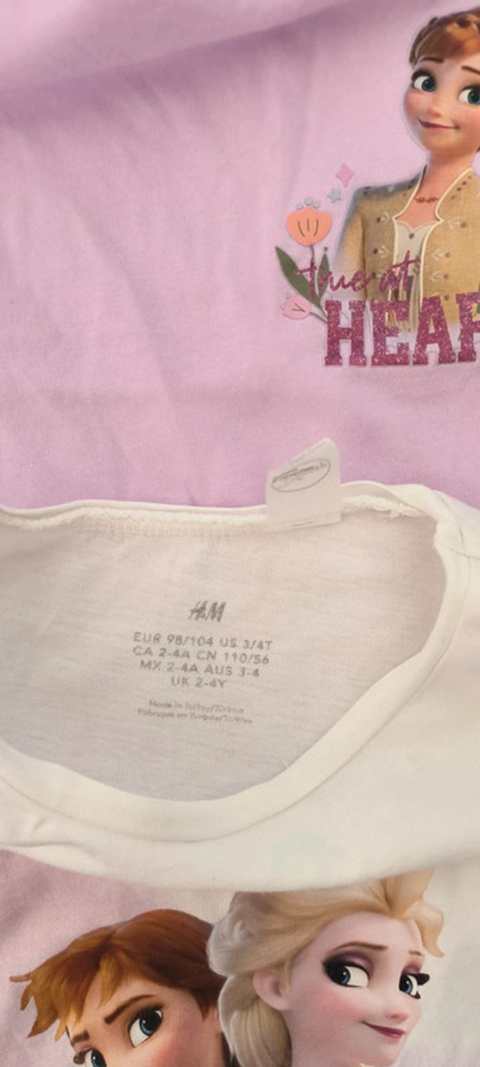 3 T-shirts reine des neiges parfait état - photo numéro 3