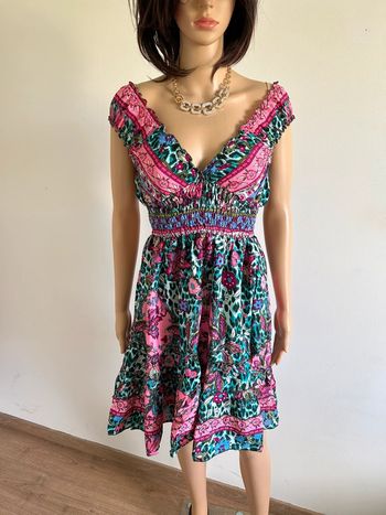 Robe mi longue neuve en soie Trebol taille S