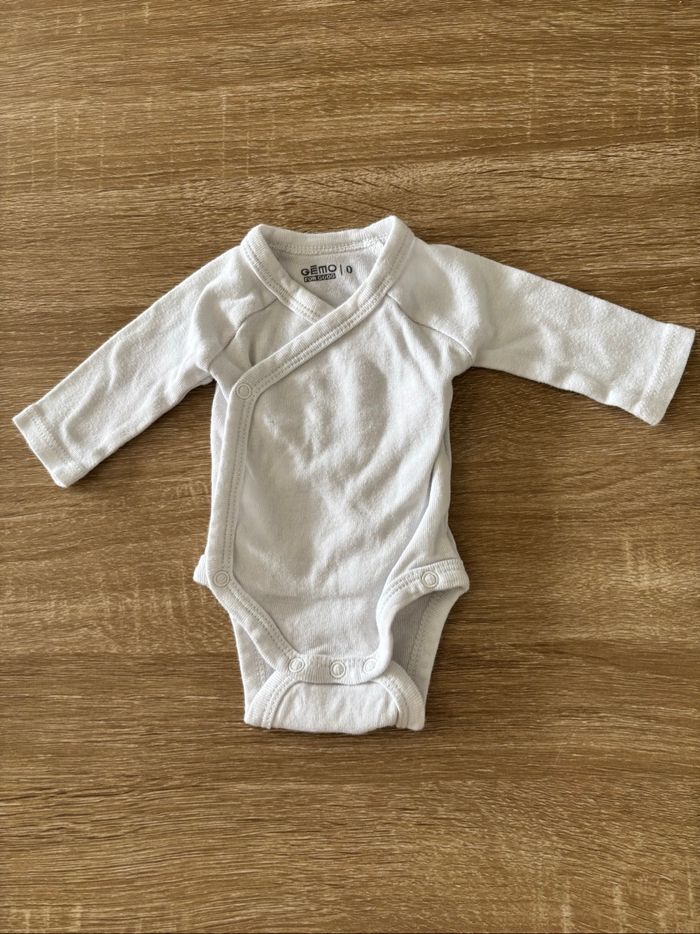 Lot de trois body naissance rose poudré - photo numéro 2
