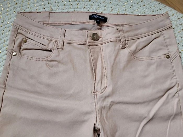 Pantalon enduit rose taille 40