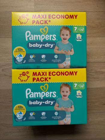 144 couches Pampers baby dry taille 7