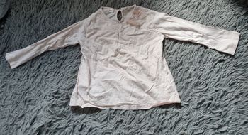T-shirt manches longues avec fleurs brodée et nœud papillon 2-3ans