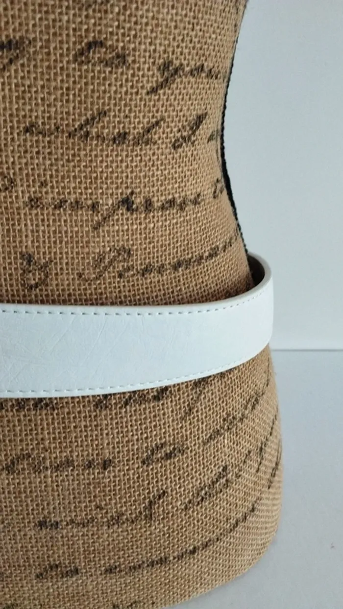 Ceinture blanche boucle rectangle strass 90 cm - photo numéro 8
