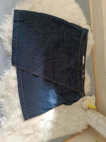 Jupe en jean style portefeuille t 42 bleu denim