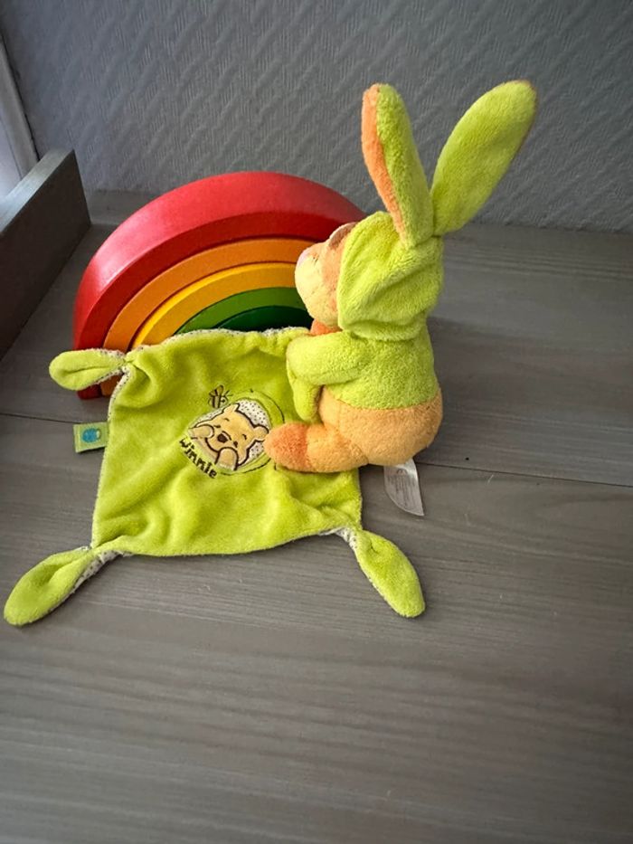 Doudou Tigrou nicotoy vert capuche et mouchoir - photo numéro 2