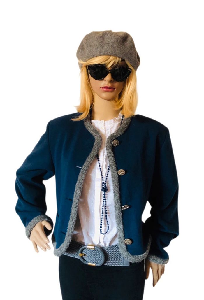 🇦🇹Jolie petite veste courte vintage cottagecore en laine Tyrolean Trachen style wool jacket🇦🇹 - photo numéro 8