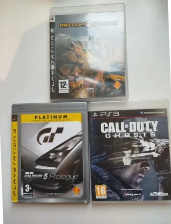 Lot de 3 jeux ps3 GT prologue Cod Ghost Motor stom