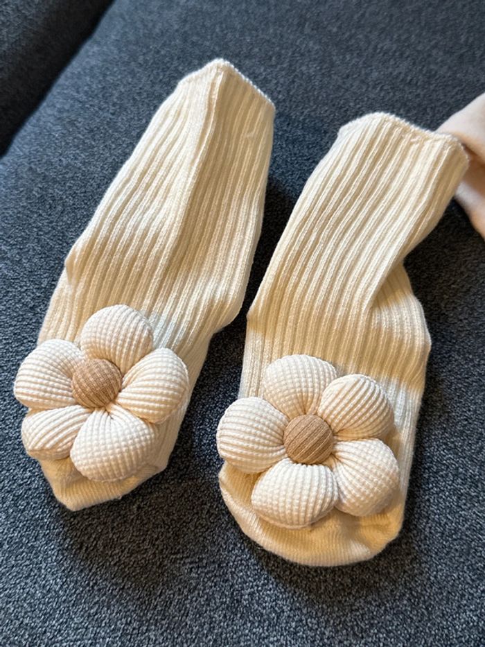 Ensemble chaussette et bonnet naissance - photo numéro 3