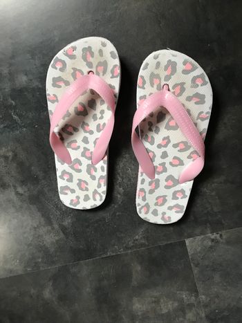 Chaussures tong rose léopard 28/29