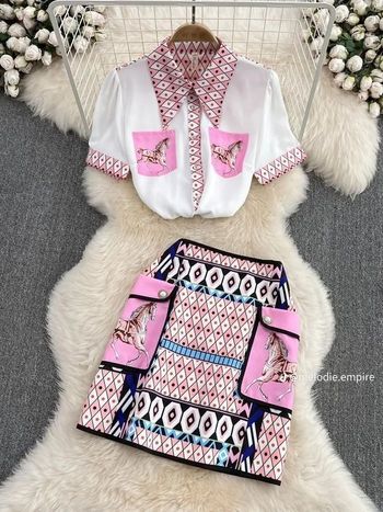 Ensemble imprimé chic d'été M