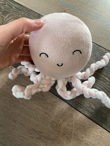 Peluche doudou pieuvre Rose