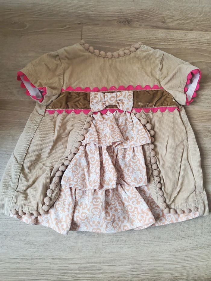 🌴 Belle robe beige et rose taille 3 mois - photo numéro 2