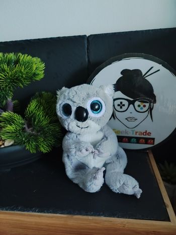 doudou peluche koala Ty blanc gris bleu paillette melly DD003372