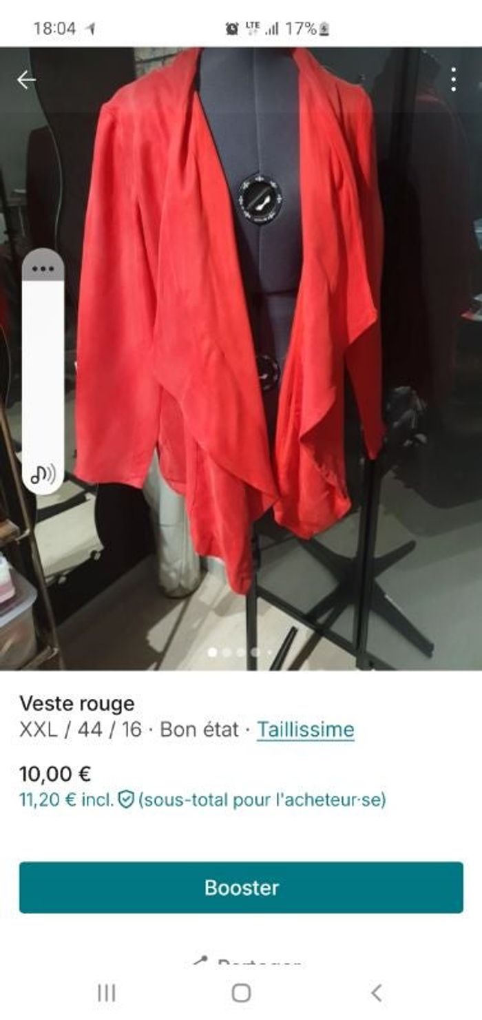 Veste rouge asymétrique