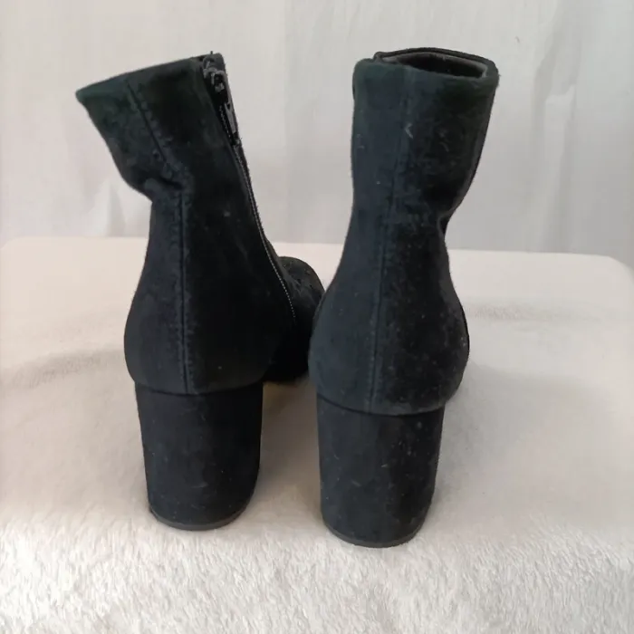 Boots croûte de cuir Noir - Unisa - Taille 36 bottines femme noir, talon 6,5cm élégantes - photo numéro 4