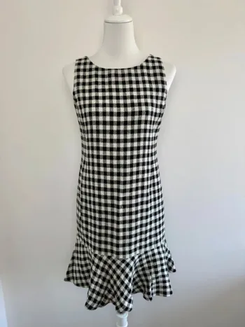 Robe Ralph Lauren vichy noires et blanches taille 6 soit S comme neuve