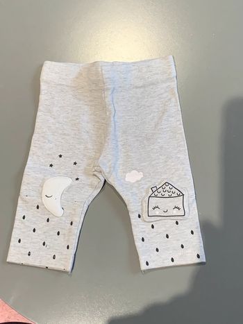 legging enfant bébé fille Kiabi gris Chiné, blanc, noir Visuel gouttes de pluie et nuage